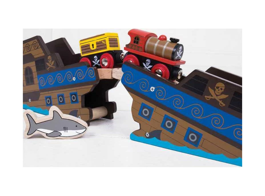 Bigjigs Rail Pirátský vlak + 3 koleje