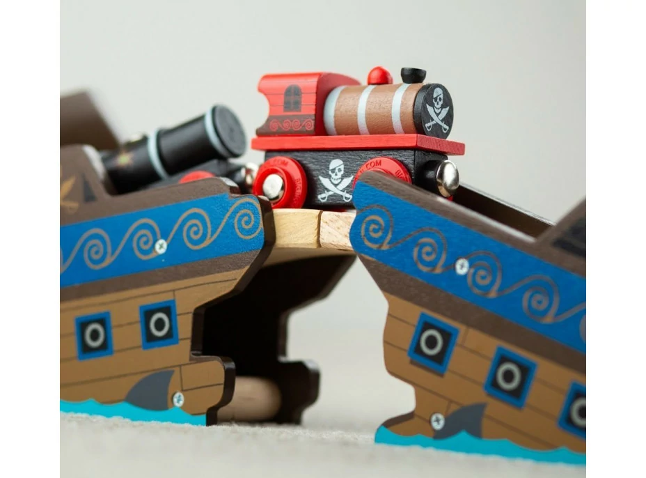 Bigjigs Rail Pirátský vlak + 3 koleje