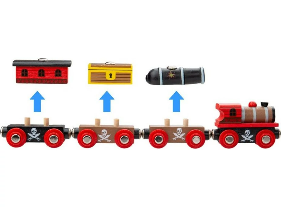 Bigjigs Rail Pirátský vlak + 3 koleje