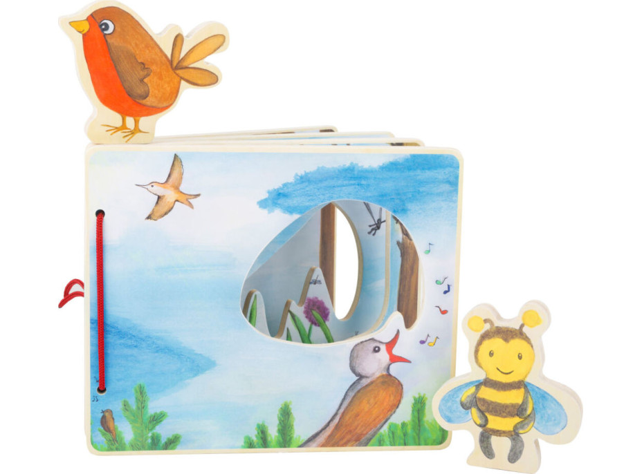 small foot Dřevěná obrázková knížka s včelkou