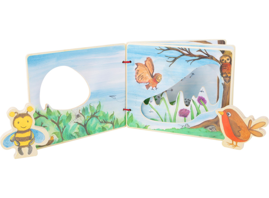 small foot Dřevěná obrázková knížka s včelkou