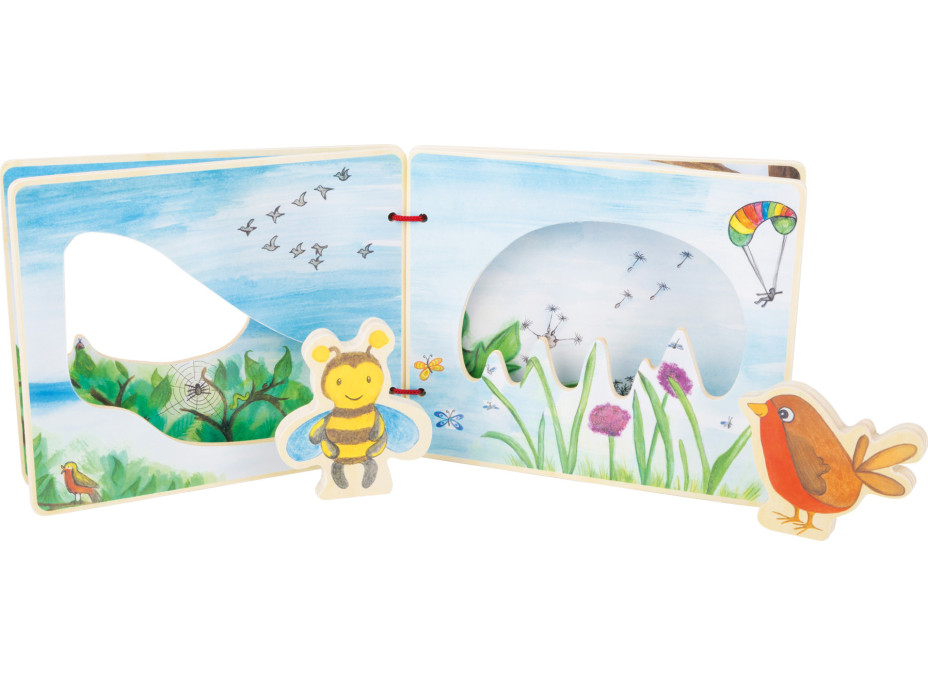 small foot Dřevěná obrázková knížka s včelkou