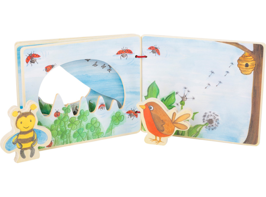 small foot Dřevěná obrázková knížka s včelkou