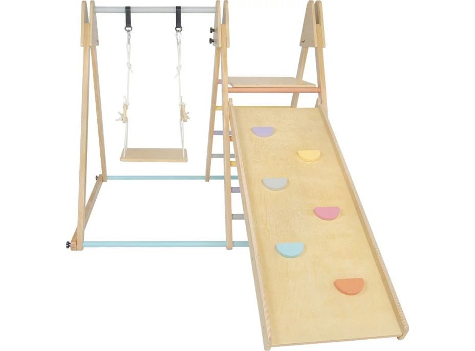 2Kids Toys Dřevěná hrací sestava se skluzavkou