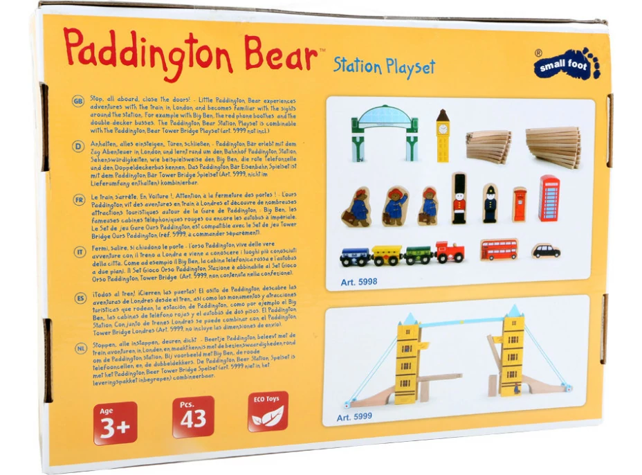small foot Dřevěná vláčkodráha Paddington 43 dílů