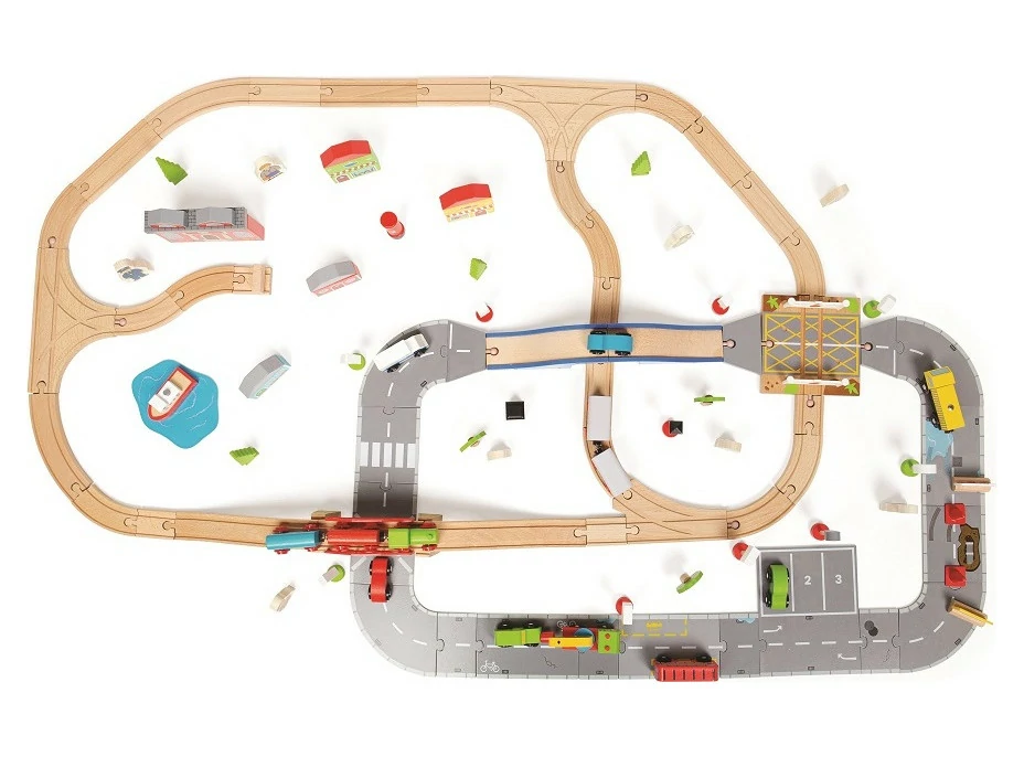 Bigjigs Rail Vláčkodráha a autodráha