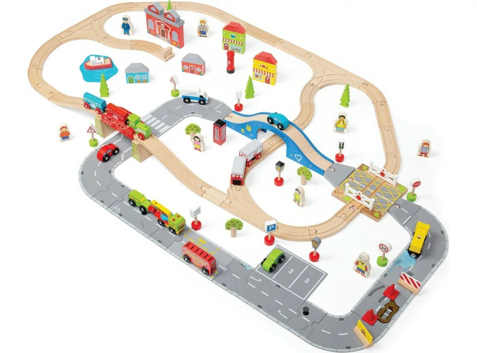 Bigjigs Rail Vláčkodráha a autodráha