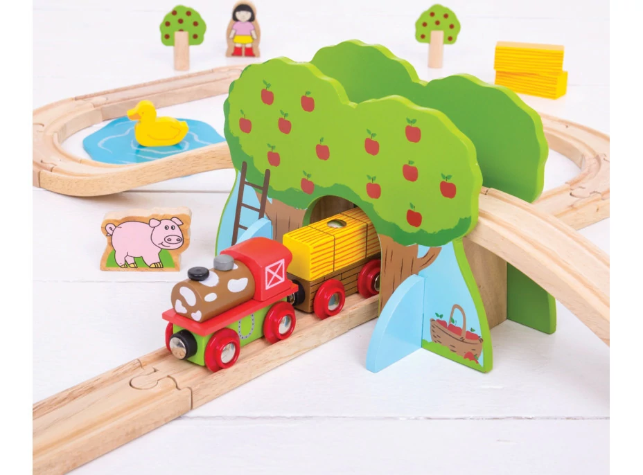 Bigjigs Rail Dřevěná vláčkodráha farma