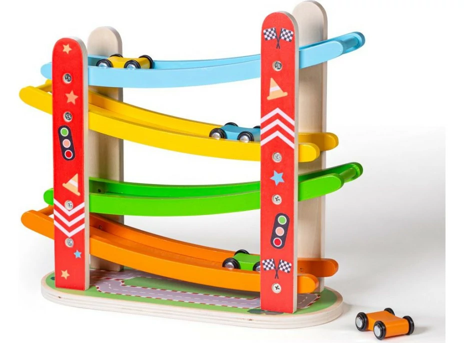 Bigjigs Toys Dřevěná automobilová závodní dráha