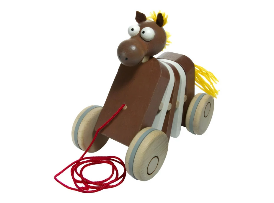 Dřevěný tahací koník klapací