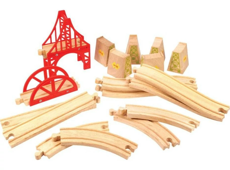 Bigjigs Rail Dřevěné koleje set most 18 dílů