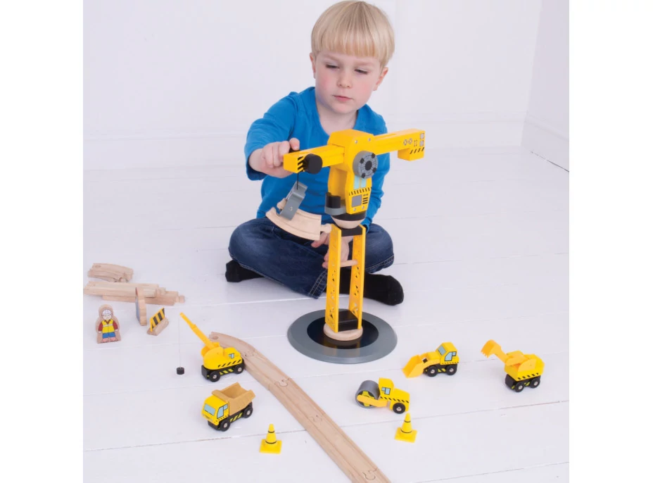 Bigjigs Rail Jeřáb a stavební stroje
