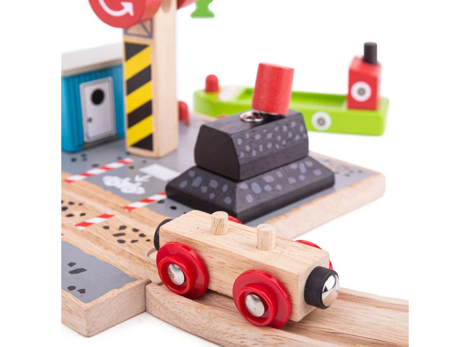 Bigjigs Rail Uhelný dok s jeřábem