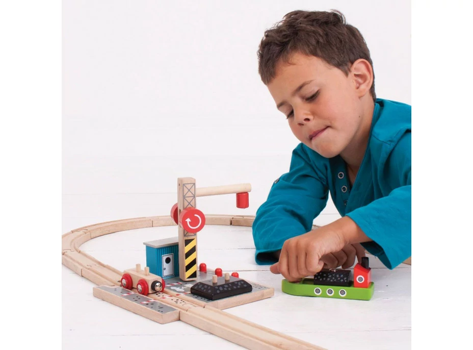 Bigjigs Rail Uhelný dok s jeřábem