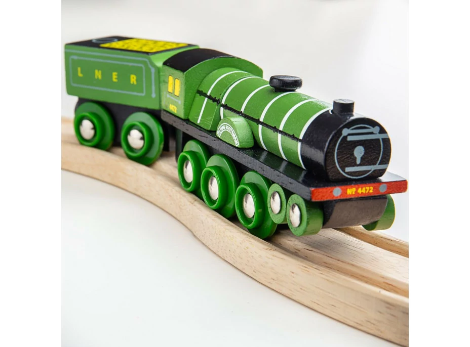 Bigjigs Rail Dřevěná replika lokomotiva Flying Scotsman