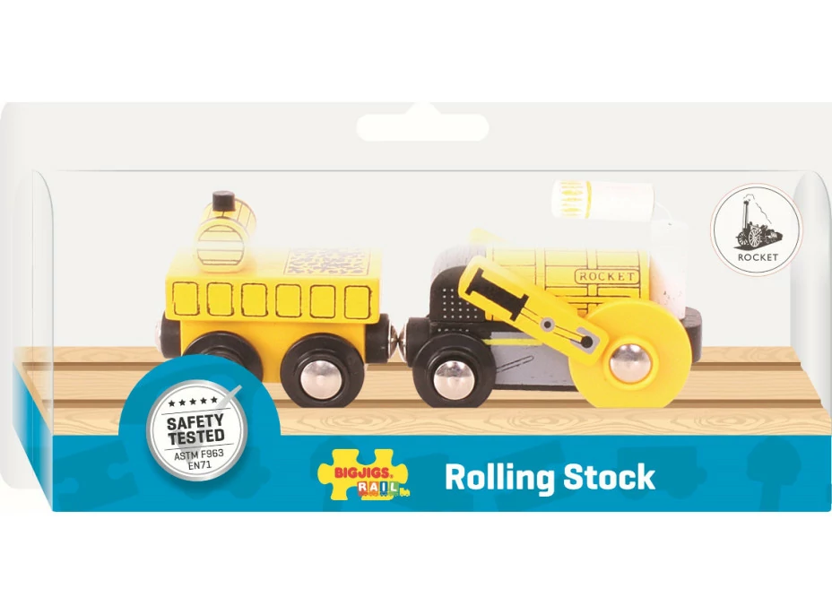 Bigjigs Rail Replika historické lokomotivy Rocket + 2 koleje