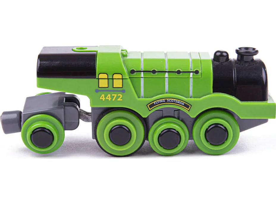 Bigjigs Rail Elektrická lokomotiva Flying Scotsman zelená