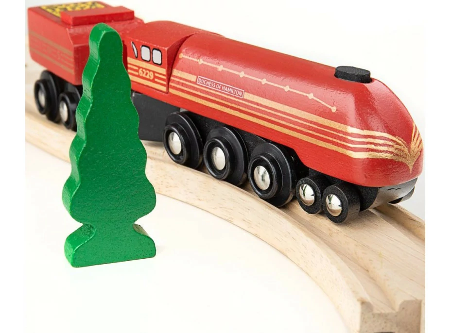 Bigjigs Rail replika lokomotivy Duchess of Hamilton + 3 koleje