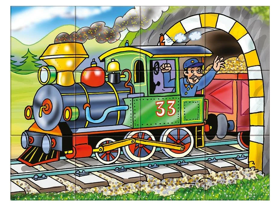Dino Dřevěné kostky Mašinka