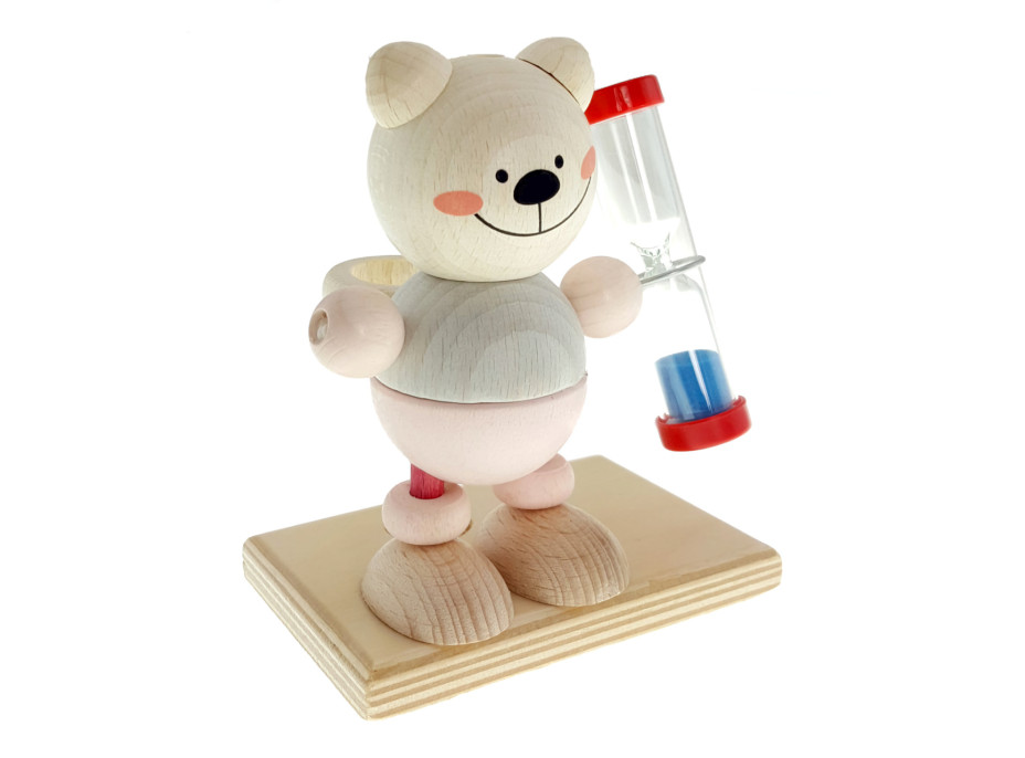 Hess Stojánek s přesýpacími hodinami medvídek růžový Hess Stojánek s přesýpacími hodinami medvídek růžový