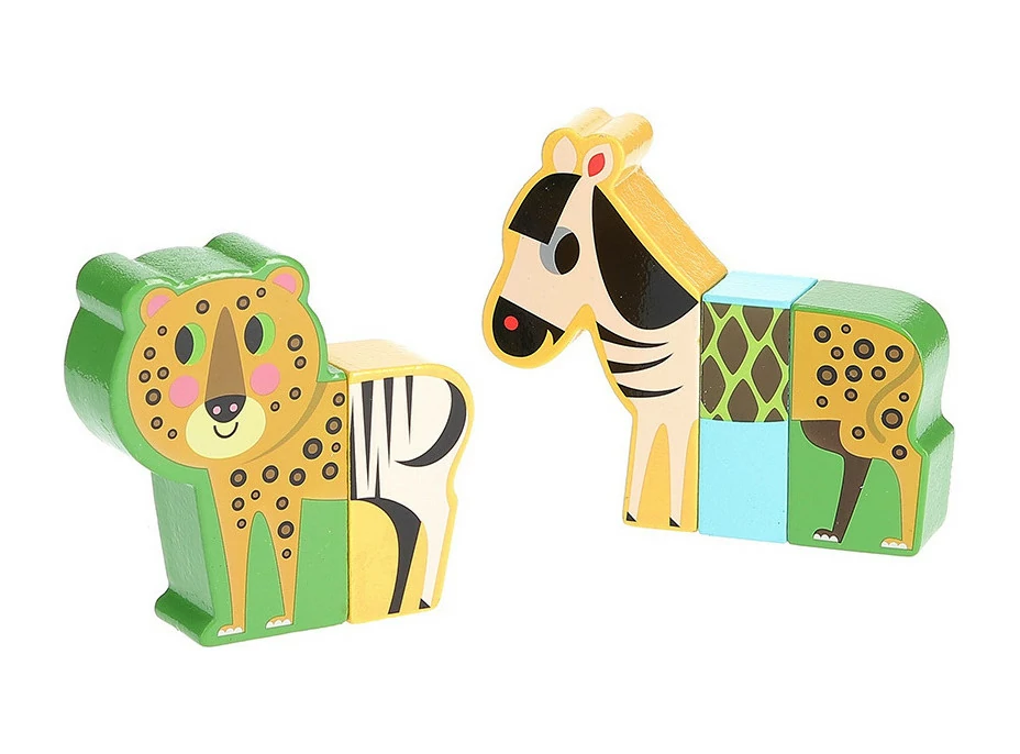 Vilac Dřevěné puzzle Veselé safari