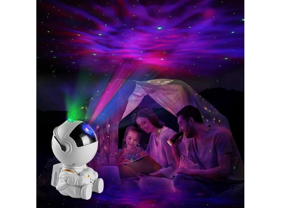 Noční LED lampička/projektor s dálkovým ovladačem UNIVERSE - bílá