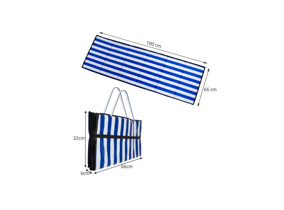 Skládací plážová podložka - modrá/bílá