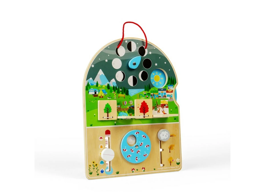 Bigjigs Toys Dřevěná motorická deska Počasí