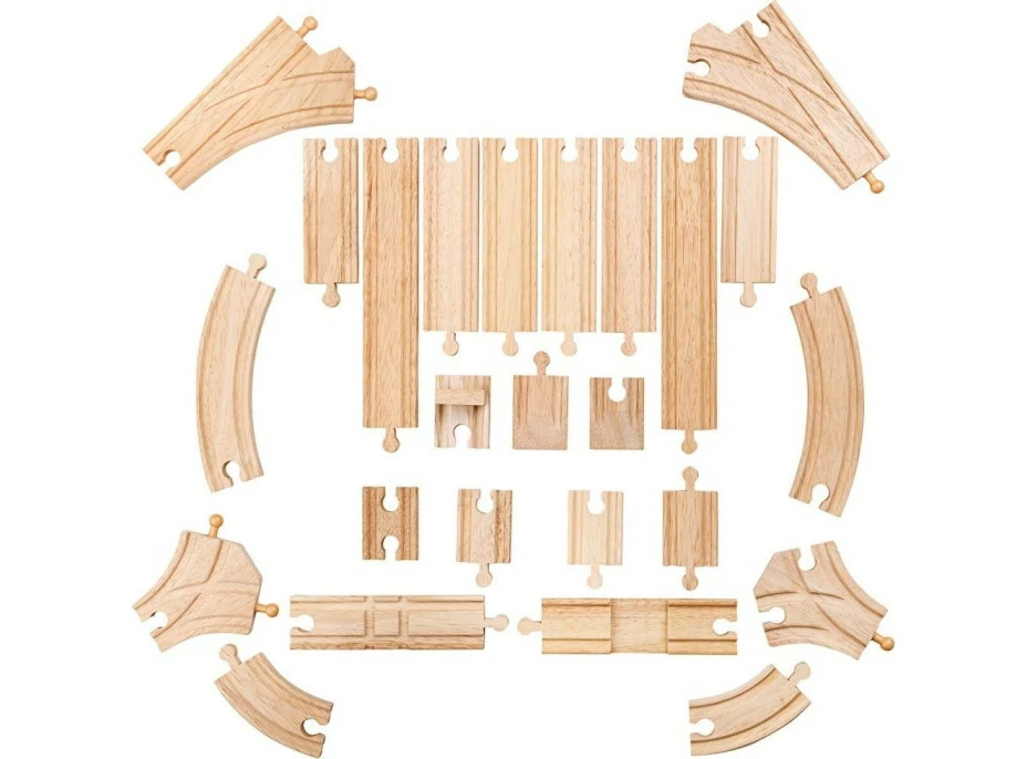 Bigjigs Rail Dřevěné koleje set 25 dílů