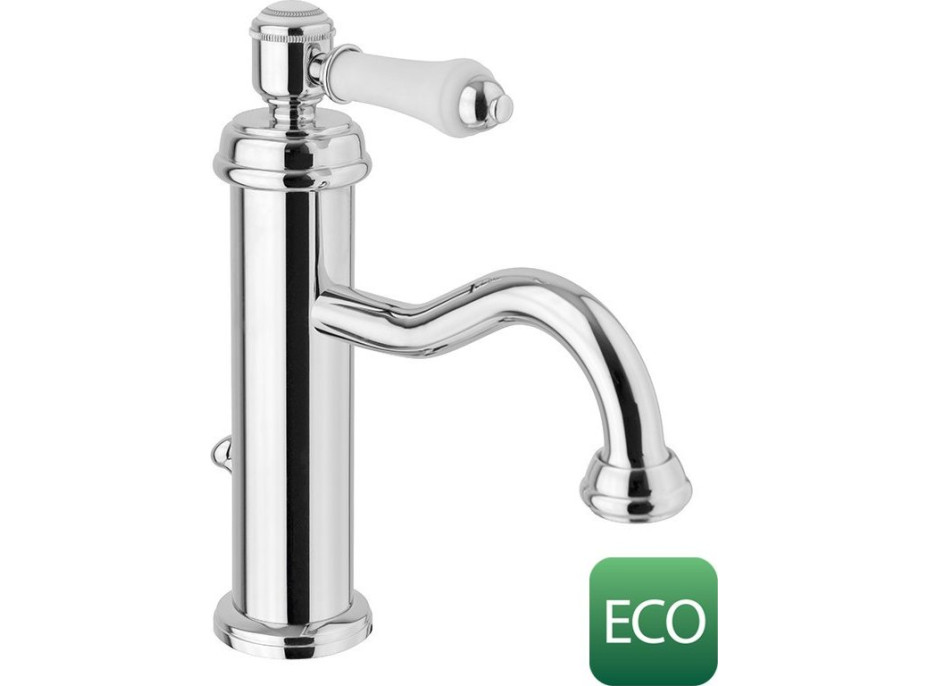 Sapho VIENNA stojánková umyvadlová baterie s výpustí, ECO karatuše, chrom VO002-01