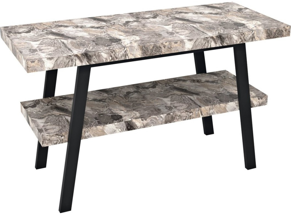 Sapho TWIGA umyvadlový stolek 130x72x50 cm, černá mat/šedý kámen VC453-130-10