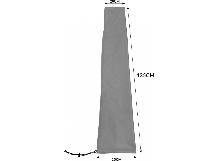 Ochranný obal na zahradní slunečník FLINT 20/25x135 cm - šedý