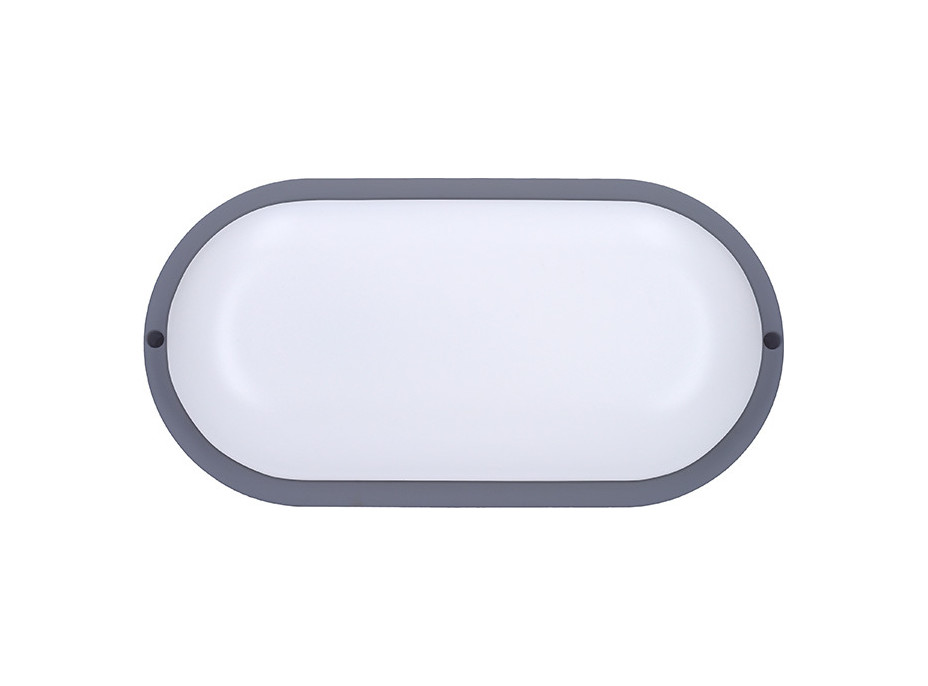 Solight LED venkovní osvětlení oválné, 13W, 910lm, 4000K, IP54, 21cm, šedá barva
