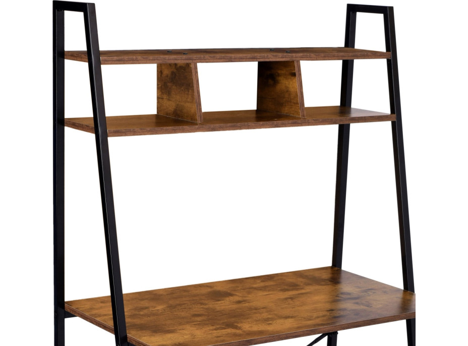 Loftový psací stůl ARVIKA RUSTIC - černý/stařený dub