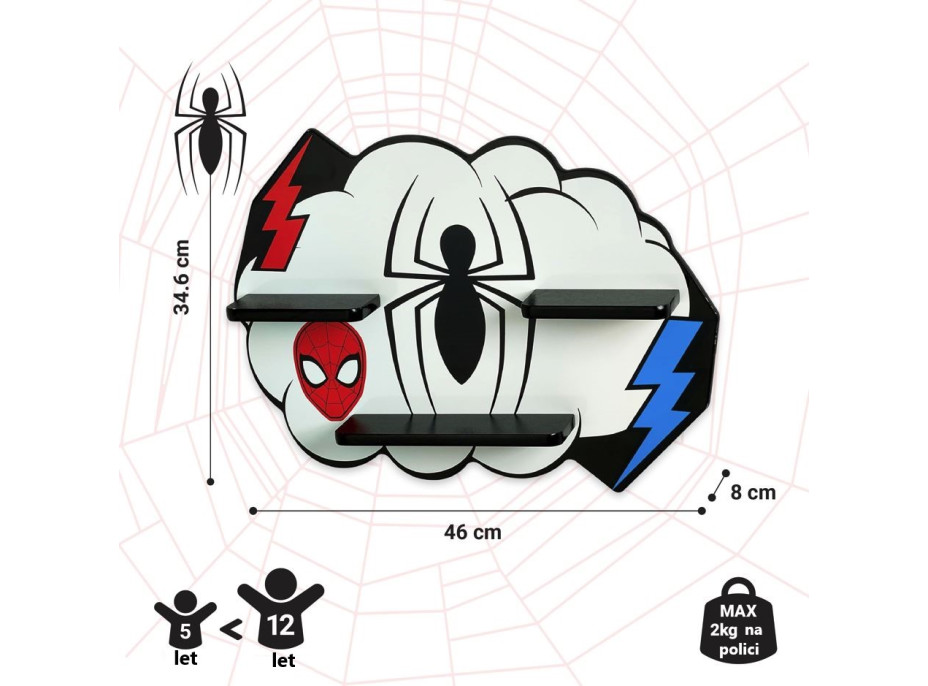 Dětská polička Marvel Spider-Man - mrak