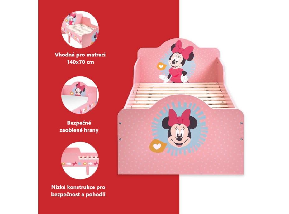 Dětská postel Disney Minnie Mouse - 140x70 cm