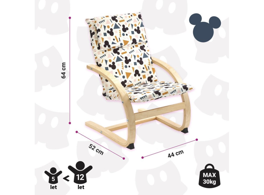 Dětské křeslo Mickey Mouse - geometric