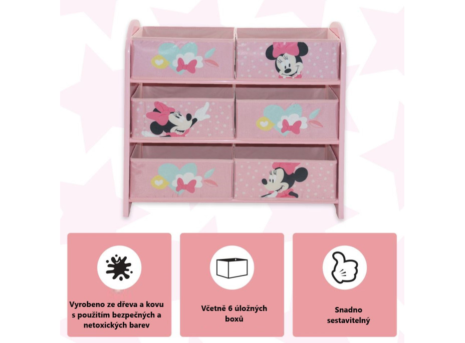 Dětský úložný regál Myška Minnie - růžový
