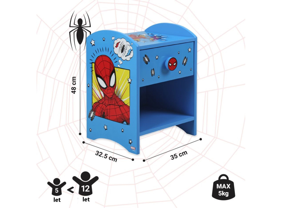 Noční stolek Spiderman - modrý