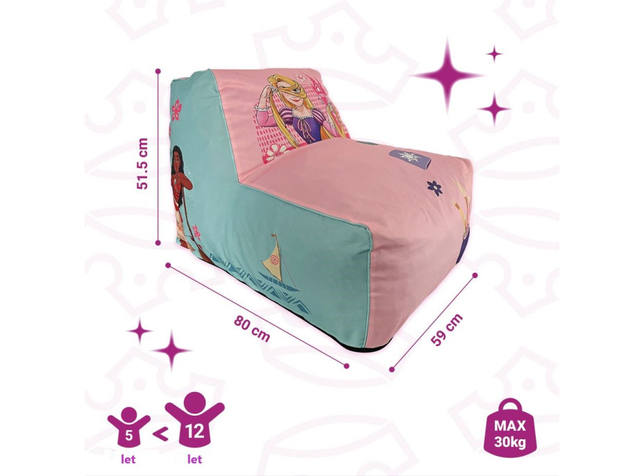 Sedací vak Disney princezny - růžový