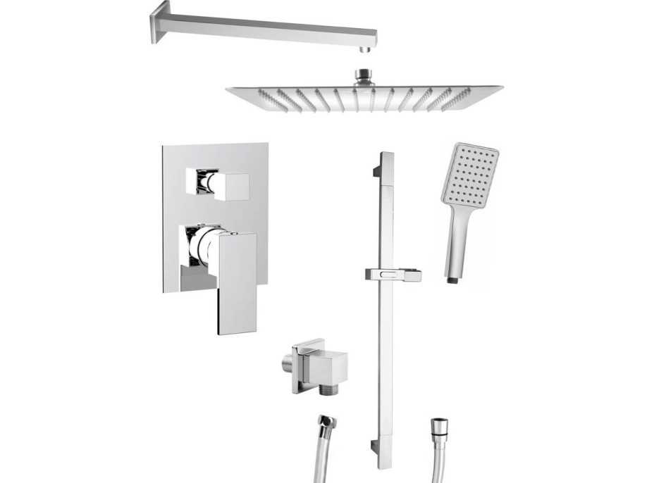 Sapho CUBEMIX podomítkový sprchový set s pákovou baterií, 2 výstupy, posuvný držák sprchy, chrom CM042-02