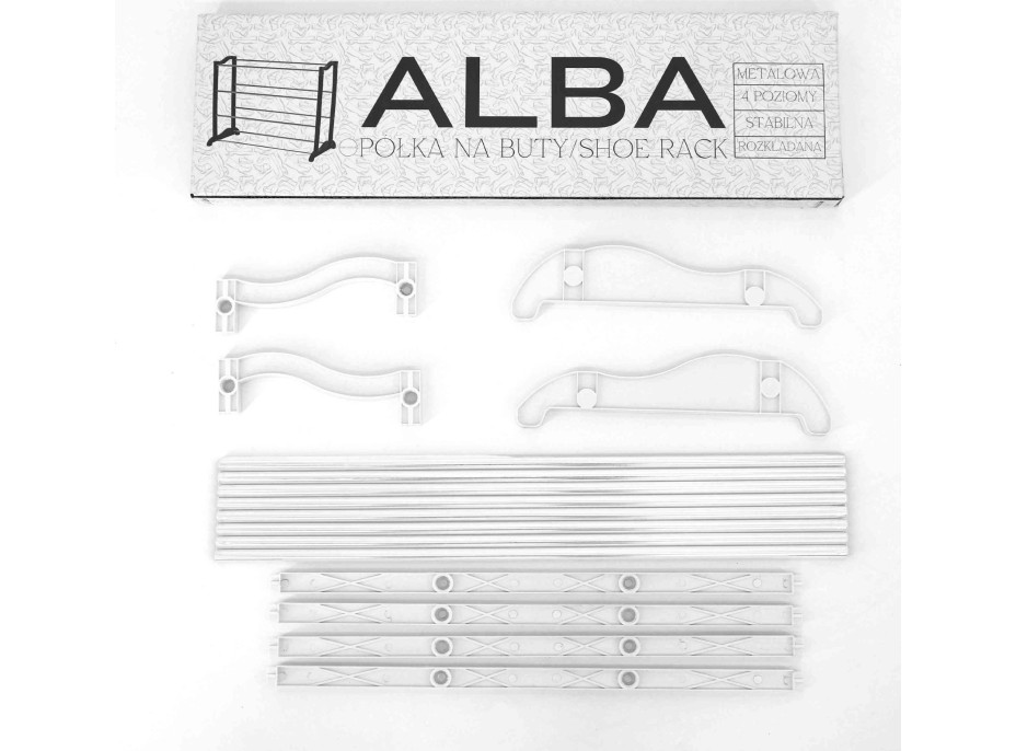 Police na boty ALBA - 4 patra - 90x16x50 cm - bílá