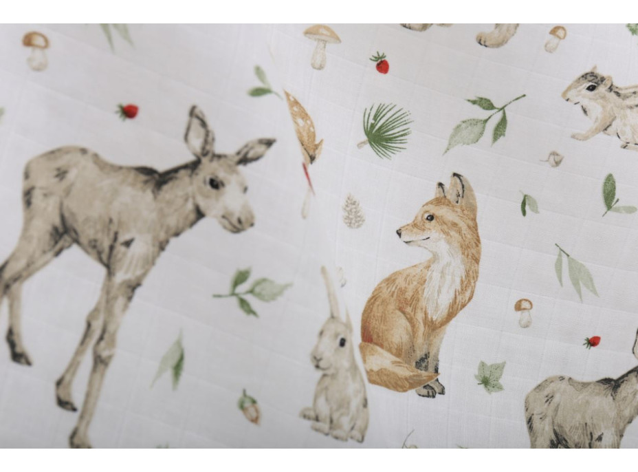 Dětské mušelínové pleny BABYMAM PREMIUM 60x75 cm - sada 3 ks - Lesní zvířátka