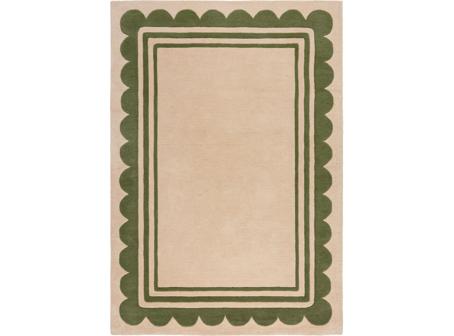 Ručně všívaný kusový koberec Lois Scallop Green