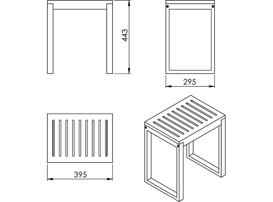 Gedy HIMALAYA koupelnová stolička, 39, 5x44, 3x29, 5cm, bambus 3072