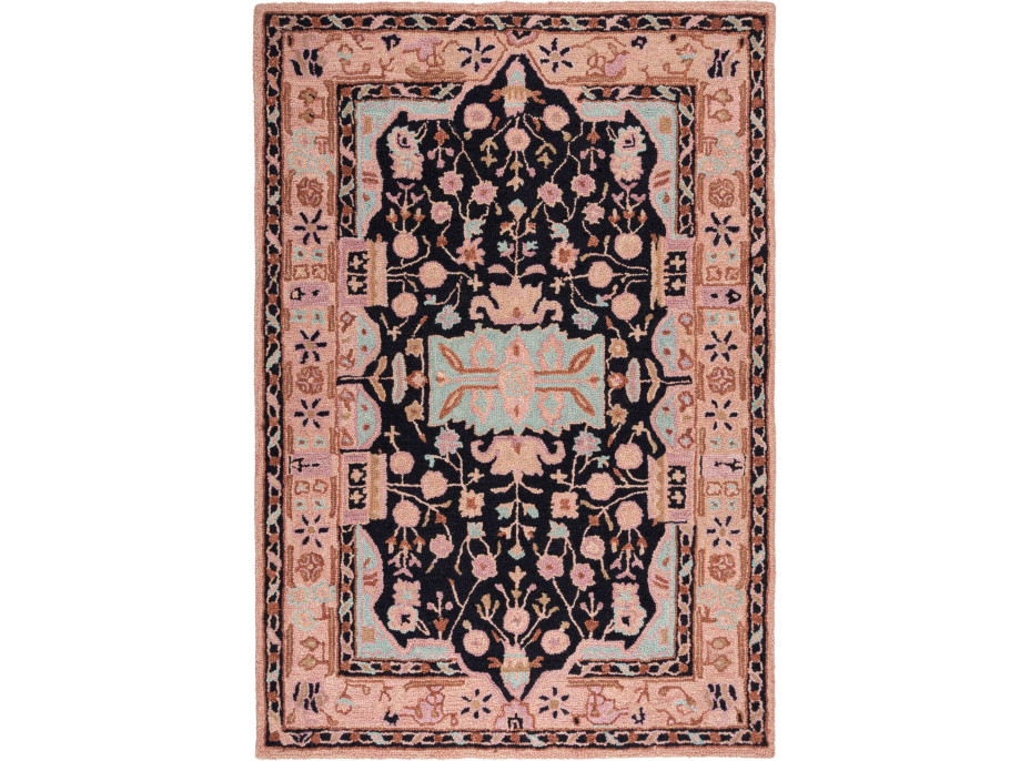 Kusový koberec Wool Loop Blossom Pink/Black
