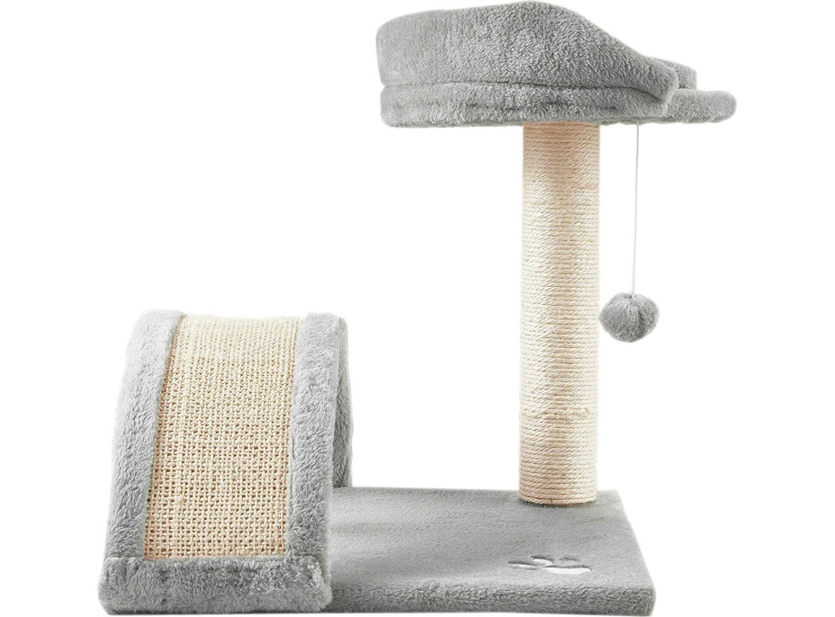 Škrabadlo pro kočky s platformou 45 cm - šedé