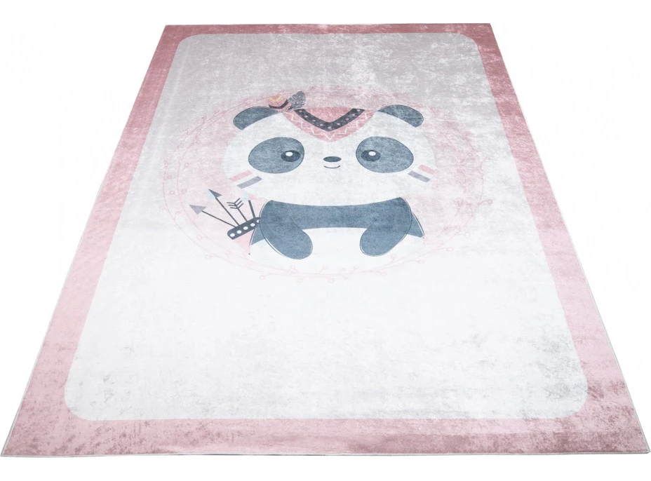 Dětský koberec EMMA - Panda indián - růžový