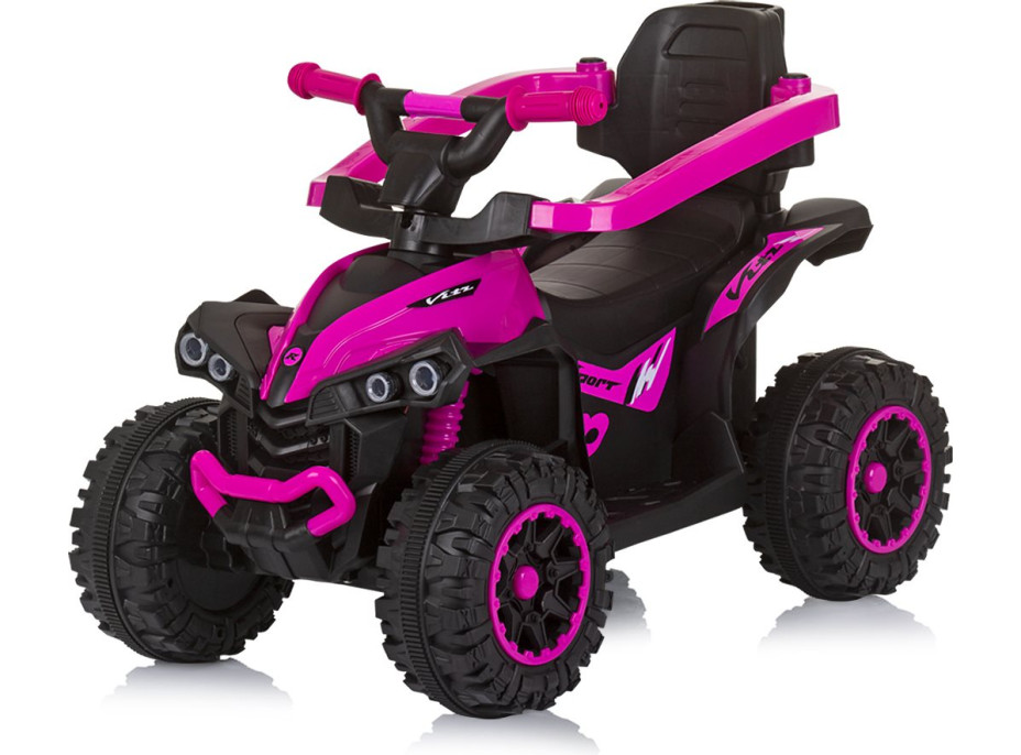CHIPOLINO Odrážedlo se stříškou a vodící tyčí ATV Pink