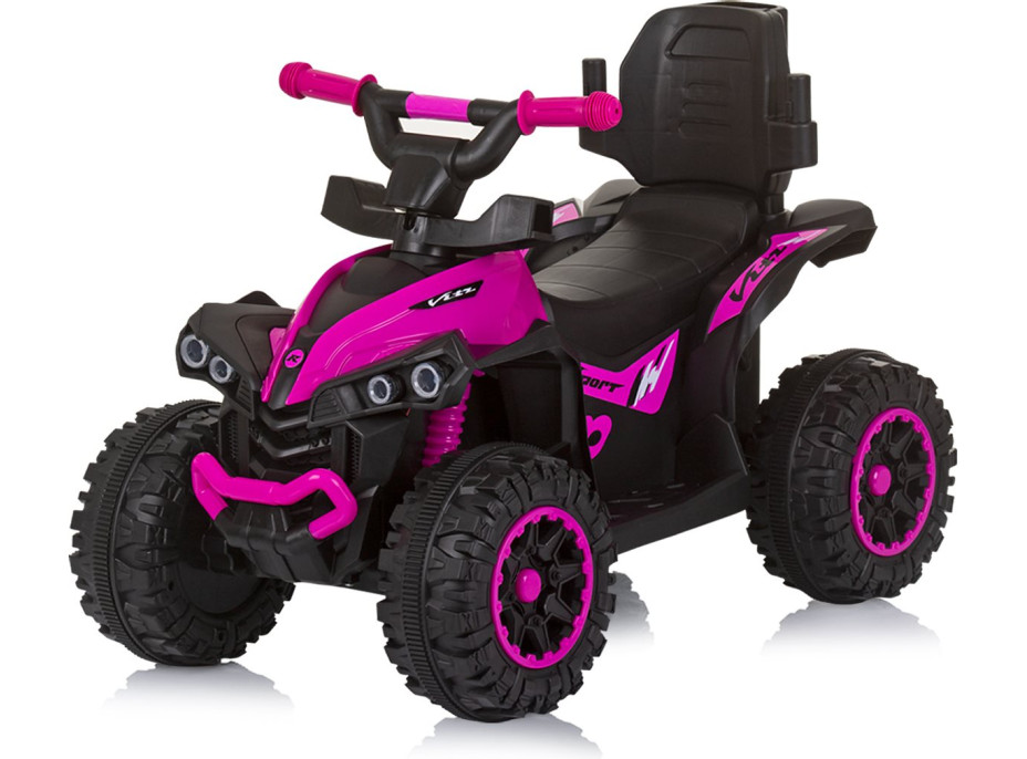 CHIPOLINO Odrážedlo se stříškou a vodící tyčí ATV Pink